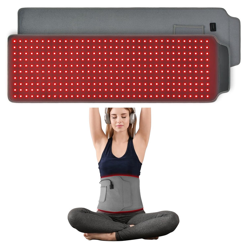 Red Light Therapy Belt for Pain Relief - 350LEDs 40W Infrared Light Therapy Wrap with Timer for Back Shoulders Waist and Muscle Pain - Ideal Fathers Day Gift for (396 * 261 * 127MM)