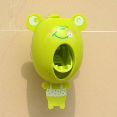 Toothpaste Dispenser and Cartoon Toothbrush Holder