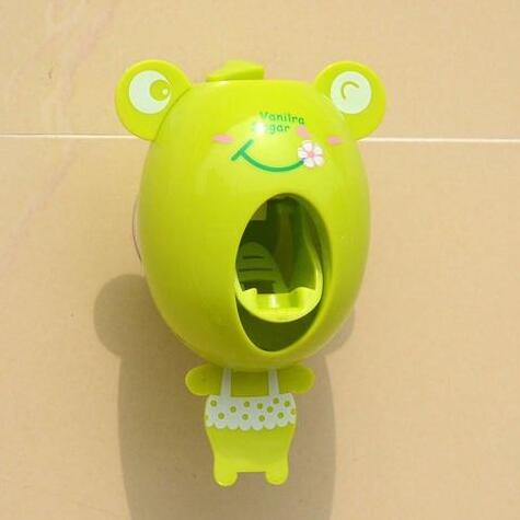 Toothpaste Dispenser and Cartoon Toothbrush Holder