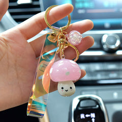 Cute Mushroom Animation Game Light Keychain Pendant