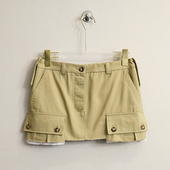 Fashionable Patchwork Pocket Half-Length French Skirt