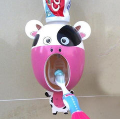 Toothpaste Dispenser and Cartoon Toothbrush Holder