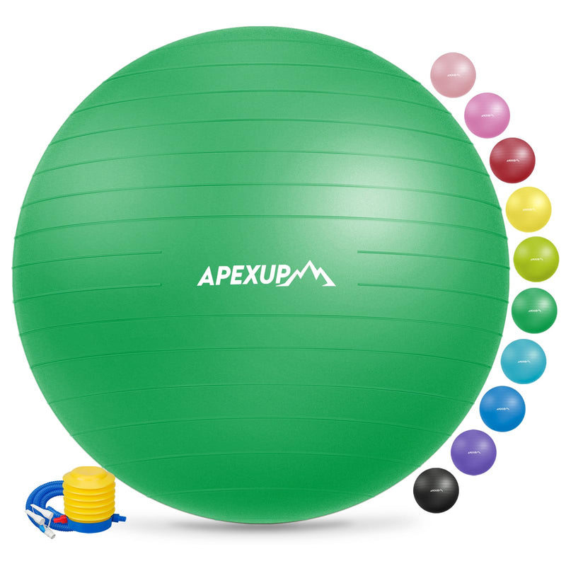 APEXUP Yoga Ball Exercise Ball Anti Slip Stability Ball Chair Heavy Duty Large Gym Ball for Fitness Balance Core Workout and Physical Therapy (S (15
