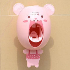 Toothpaste Dispenser and Cartoon Toothbrush Holder