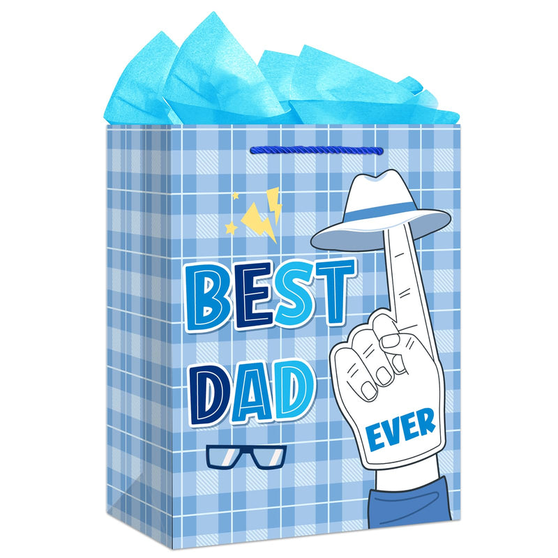 D4DREAM Fathers Day Gift Bags with Tissue Paper 11.5